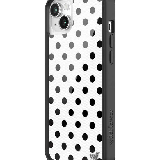 Wildflower iPhone case 14 Polka Dot White Black Cute