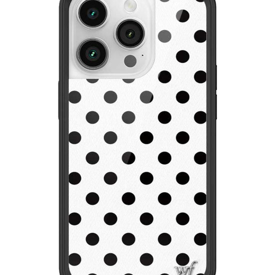Wildflower iPhone case 14 Pro Polka Dot White Black Cute