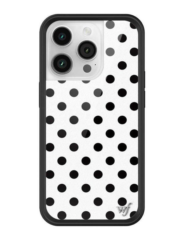 Wildflower iPhone case 14 Pro Polka Dot White Black Cute