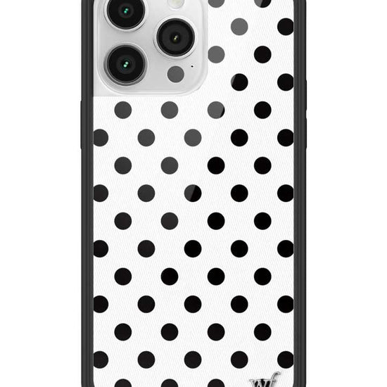 Wildflower iPhone case 14 Pro Max Polka Dot White Black Cute