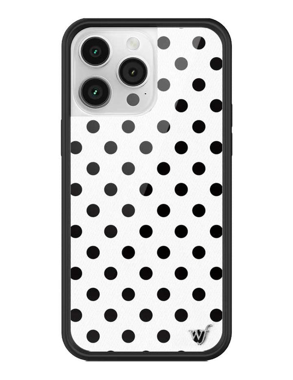 Wildflower iPhone case 14 Pro Max Polka Dot White Black Cute