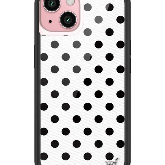 Wildflower iPhone case 15 Polka Dot White Black Cute