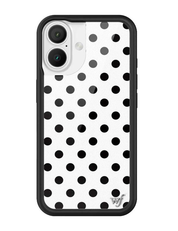 Wildflower iPhone case 16 Polka Dot White Black Cute