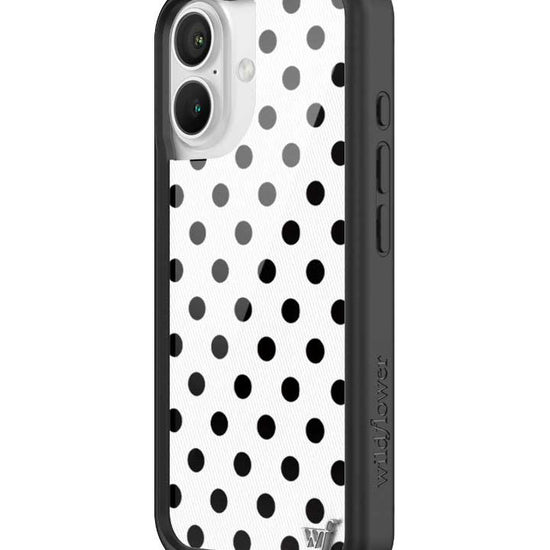 Wildflower iPhone case 16 Polka Dot White Black Cute