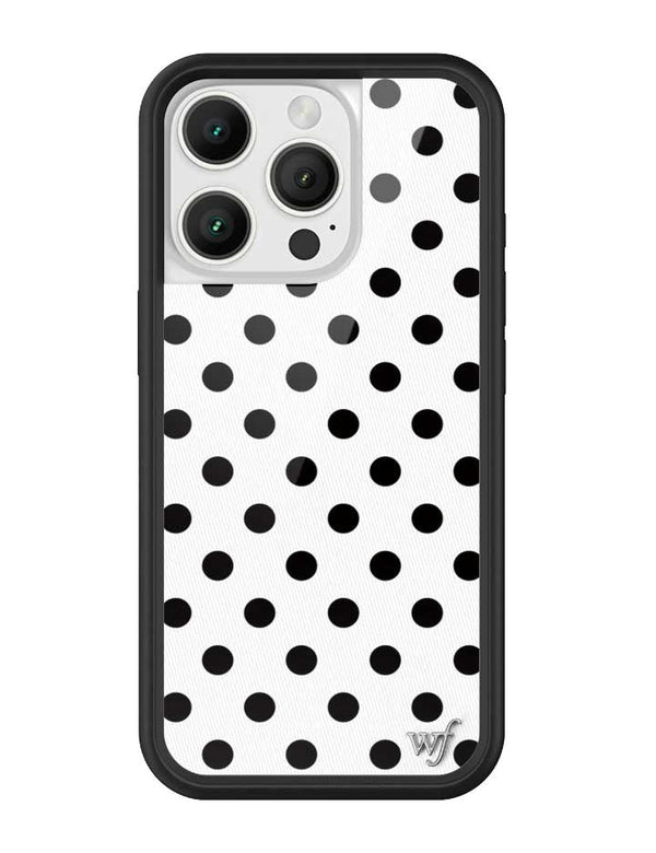 Wildflower iPhone case 16 Pro Polka Dot White Black Cute