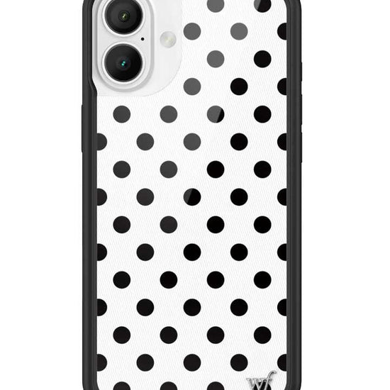 Wildflower iPhone case 16 Plus Polka Dot White Black Cute