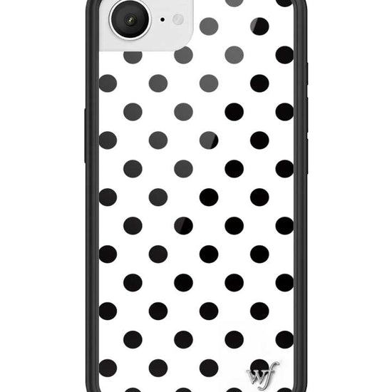 Wildflower iPhone case 16e Polka Dot White Black Cute