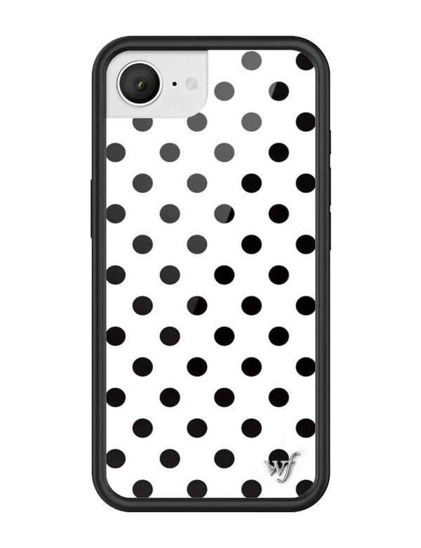 Wildflower iPhone case 16e Polka Dot White Black Cute