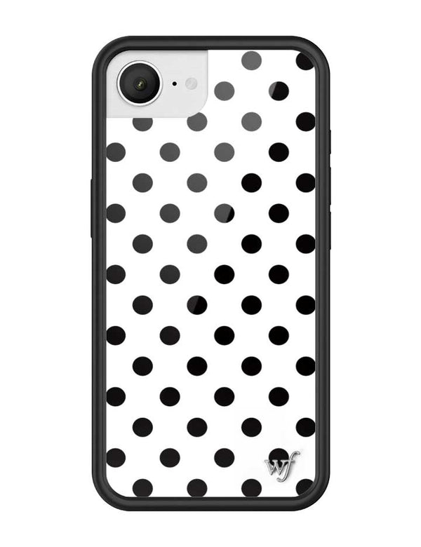 Wildflower iPhone case 17e Polka Dot White Black Cute