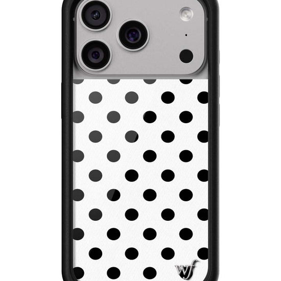 Wildflower iPhone case 17 Pro Polka Dot White Black Cute