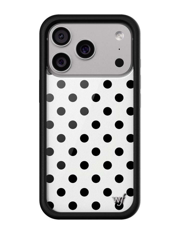 Wildflower iPhone case 17 Pro Polka Dot White Black Cute