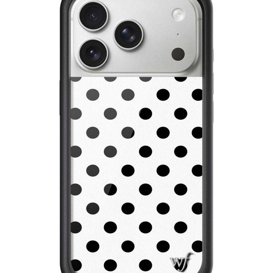 Wildflower iPhone case 17 Pro Polka Dot White Black Cute