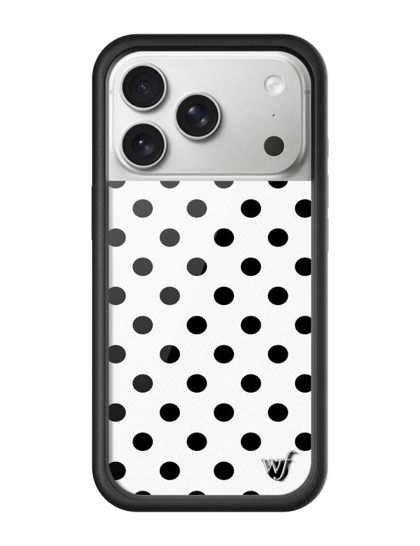 Wildflower iPhone case 17 Pro Polka Dot White Black Cute