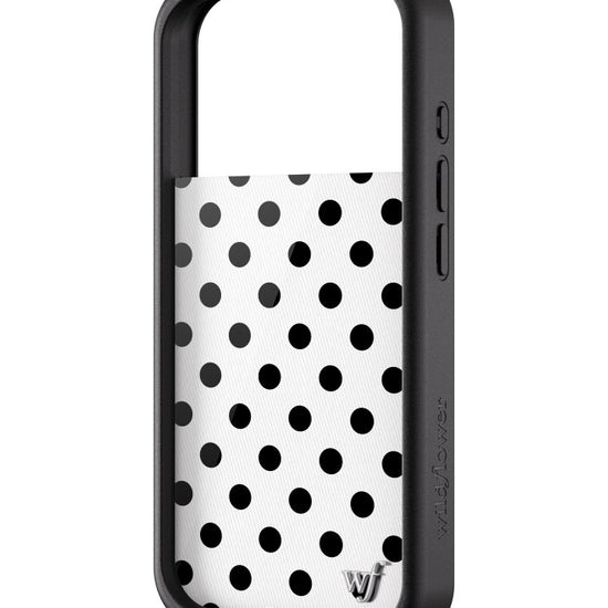 Wildflower iPhone case 17 Pro Polka Dot White Black Cute