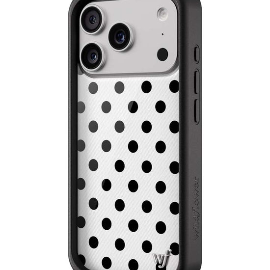Wildflower iPhone case 17 Pro Polka Dot White Black Cute