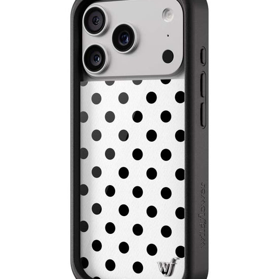 Wildflower iPhone case 17 Pro Polka Dot White Black Cute
