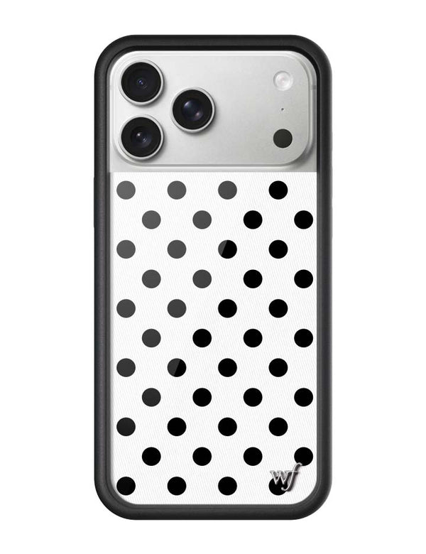 Wildflower iPhone case 17 Pro Max Polka Dot White Black Cute