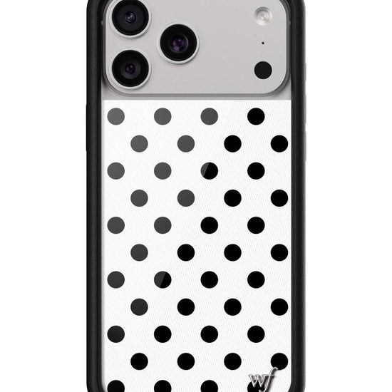 Wildflower iPhone case 17 Pro Max Polka Dot White Black Cute