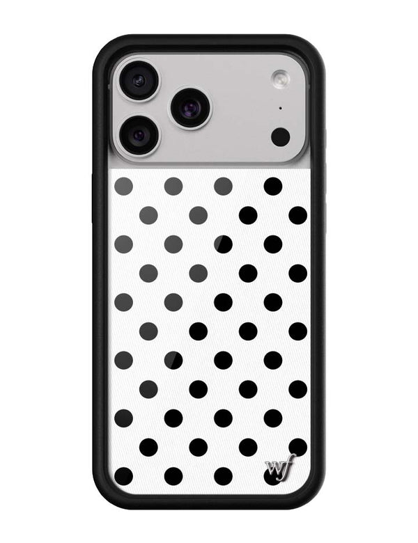 Wildflower iPhone case 17 Pro Max Polka Dot White Black Cute