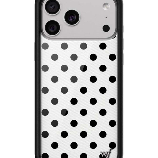 Wildflower iPhone case 17 Pro Max Polka Dot White Black Cute