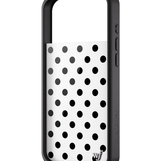 Wildflower iPhone case 17 Pro Max Polka Dot White Black Cute