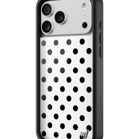 Wildflower iPhone case 17 Pro Max Polka Dot White Black Cute