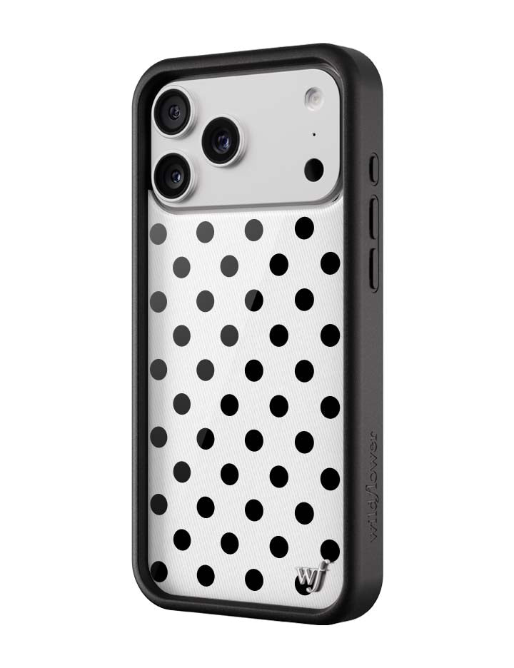 Polka Dot | White and Black iPhone 17 Pro Max Case – Wildflower Cases