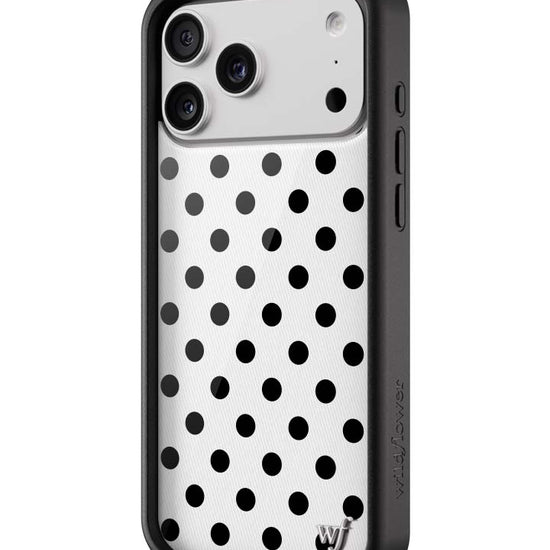 Wildflower iPhone case 17 Pro Max Polka Dot White Black Cute