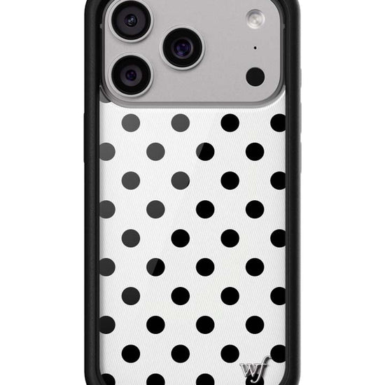 Wildflower iPhone case 18 Pro Polka Dot White Black Cute