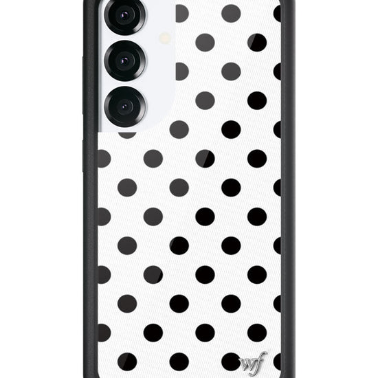 Wildflower Galaxy S25 case Polka Dot White Black Cute