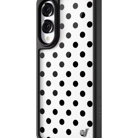 Wildflower Galaxy S25 case Edge Polka Dot White Black Cute