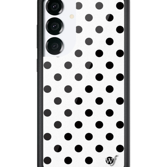 Wildflower Galaxy S25 case Plus Polka Dot White Black Cute