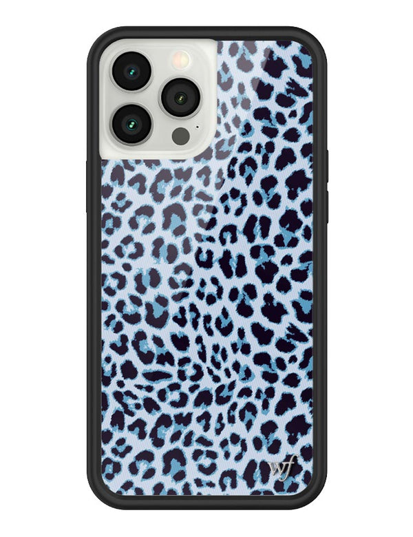 Wildflower iPhone case 13 Pro Max Blue Meow Leopard Cute