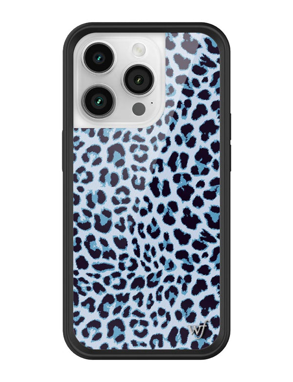 Wildflower iPhone case 14 Pro Blue Meow Leopard Cute