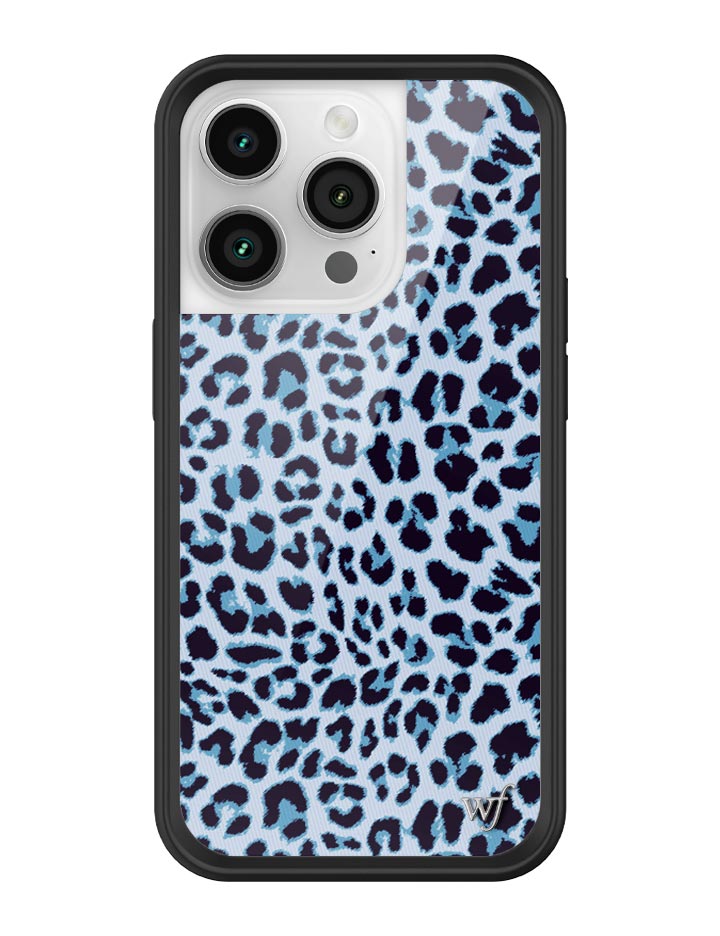 Wildflower iPhone case 14 Pro Blue Meow Leopard Cute