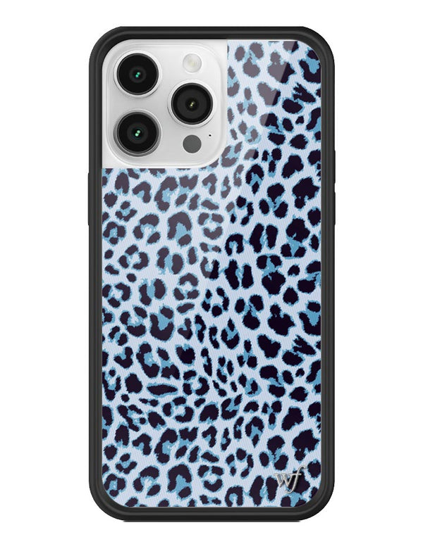 Wildflower iPhone case 14 Pro Max Blue Meow Leopard Cute