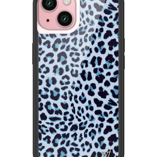 Wildflower iPhone case 15 Blue Meow Leopard Cute