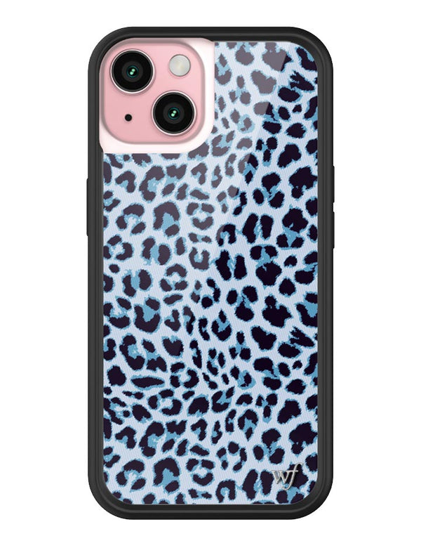 Wildflower iPhone case 15 Blue Meow Leopard Cute