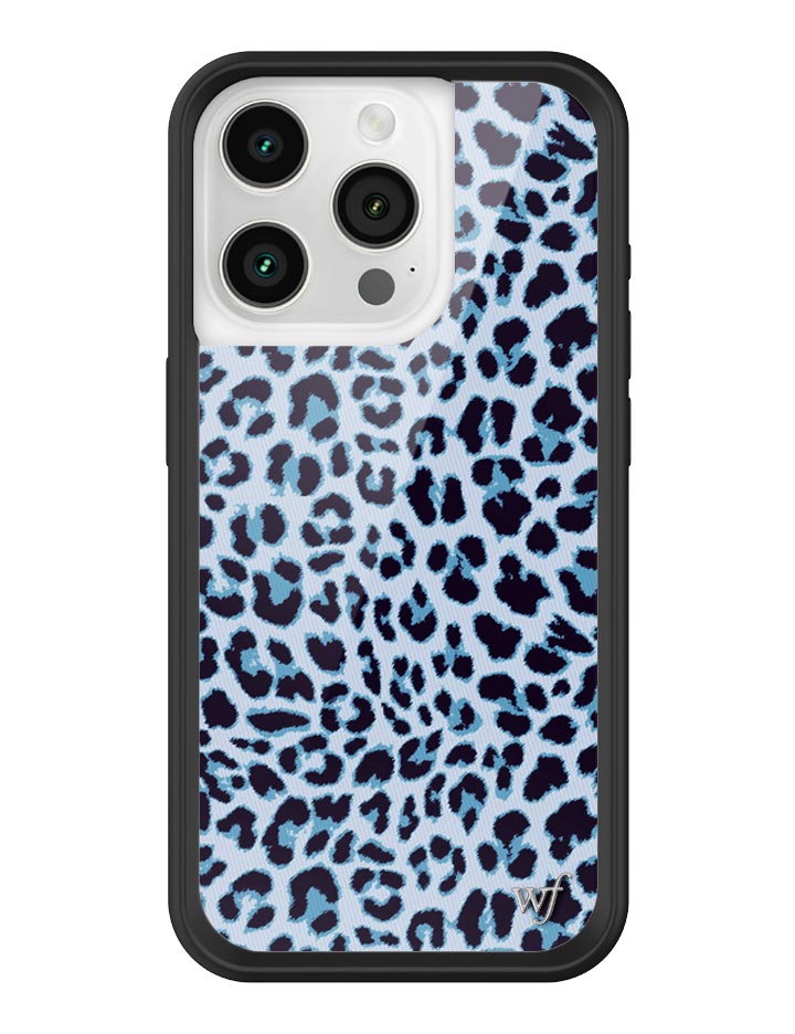 Wildflower iPhone case 15 Pro Blue Meow Leopard Cute