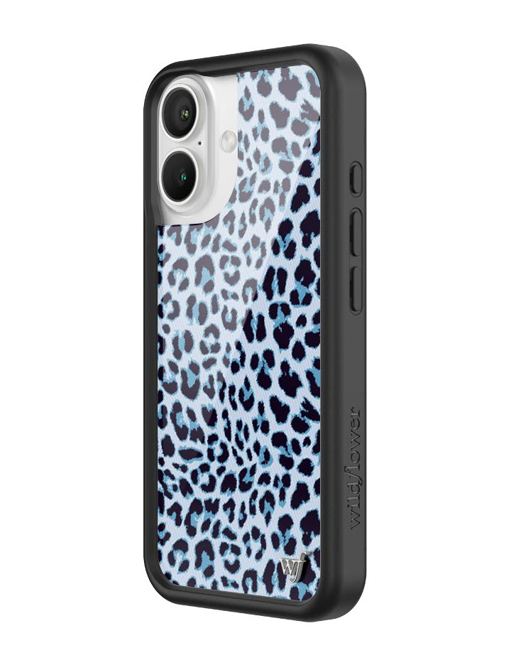 Wildflower iPhone case 16 Blue Meow Leopard Cute