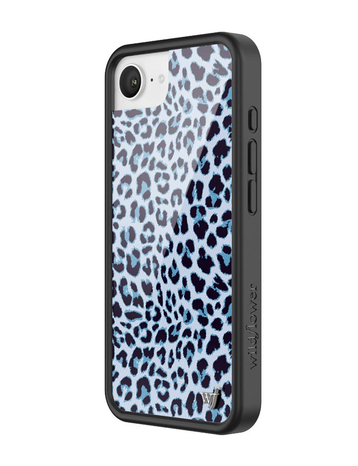 Wildflower iPhone case 16e Blue Meow Leopard Cute