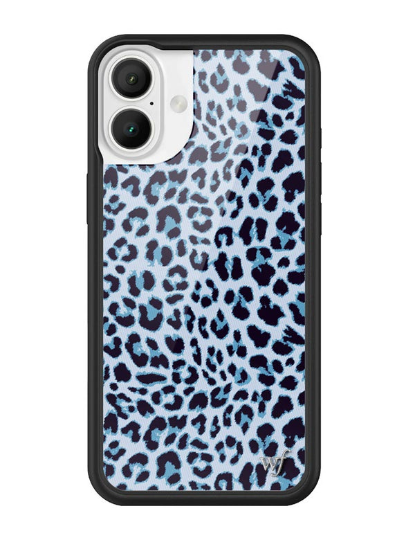 Wildflower iPhone case 16 Plus Blue Meow Leopard Cute