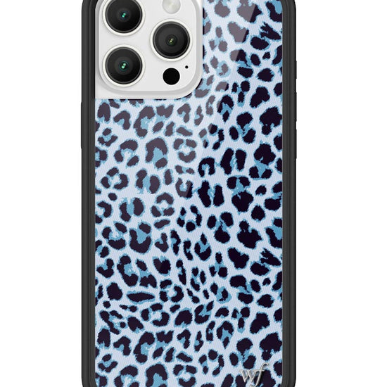 Wildflower iPhone case 16 Pro Max Blue Meow Leopard Cute