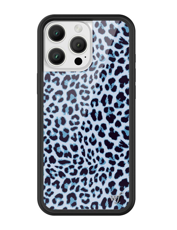 Wildflower iPhone case 16 Pro Max Blue Meow Leopard Cute