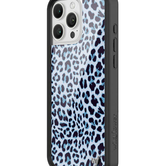 Wildflower iPhone case 16 Pro Max Blue Meow Leopard Cute