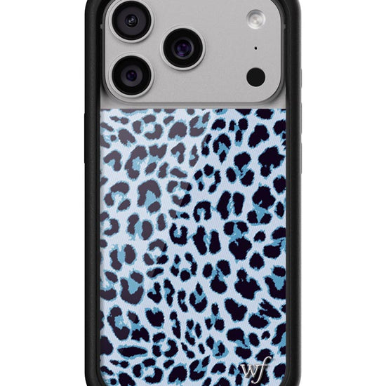 Wildflower iPhone case 17 Pro Blue Meow Leopard Cute