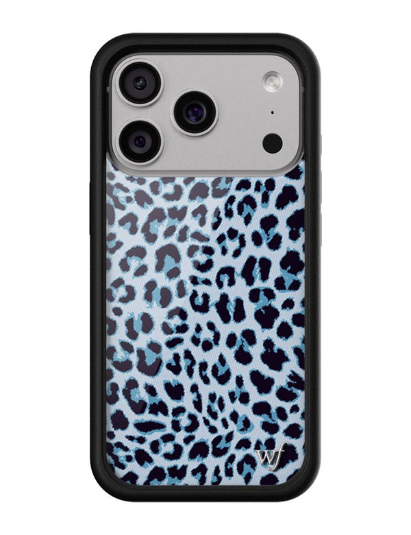 Wildflower iPhone case 18 Pro Blue Meow Leopard Cute