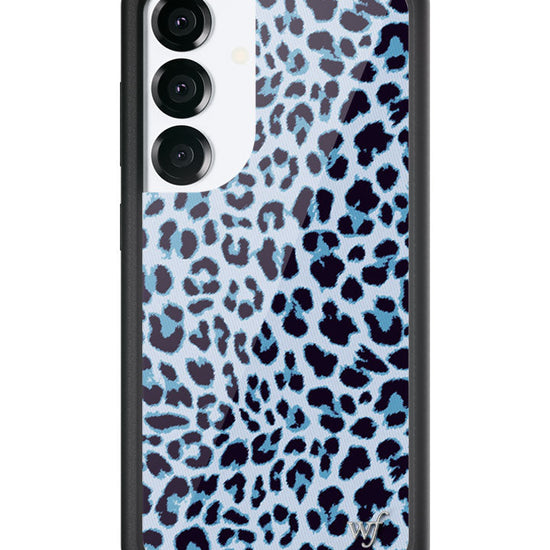 Wildflower Galaxy S25 case Blue Meow Leopard Cute
