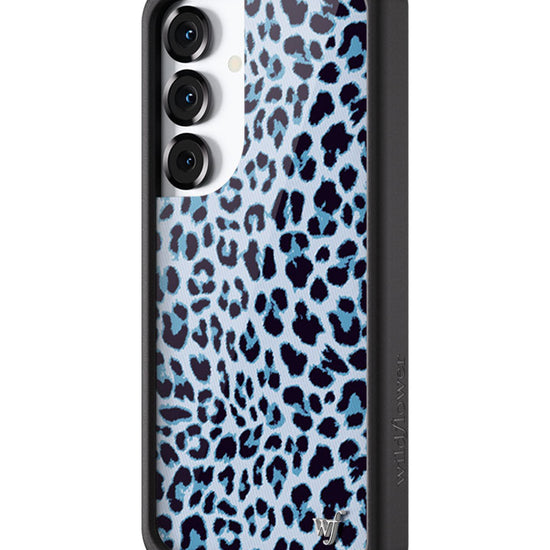 Wildflower Galaxy S25 case Blue Meow Leopard Cute