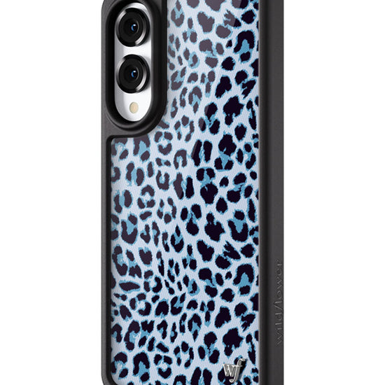 Wildflower Galaxy S25 case Edge Blue Meow Leopard Cute